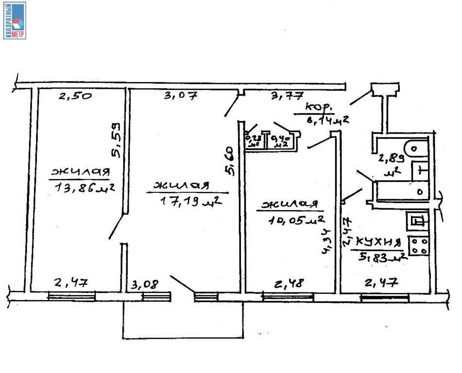 Продажа 3-х комнатной квартиры в г. Минске, ул. Гая, дом 14