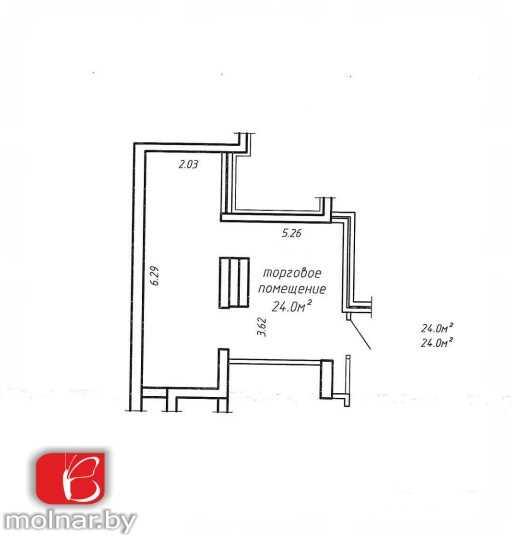 Продажа торгового помещения в ЖК "Маяк Минска" 24м2