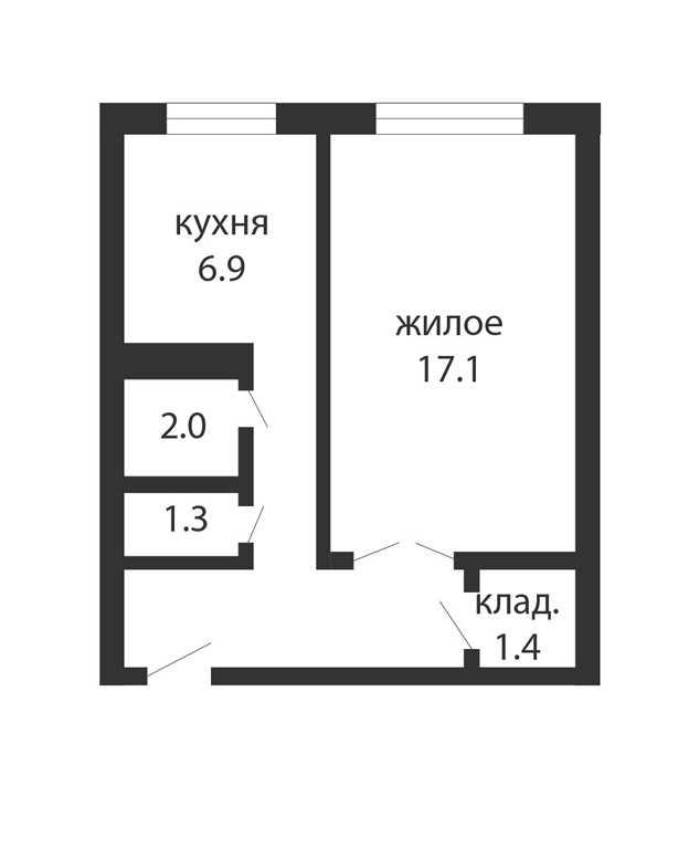 1-комнатная квартира в мкр. Вулька