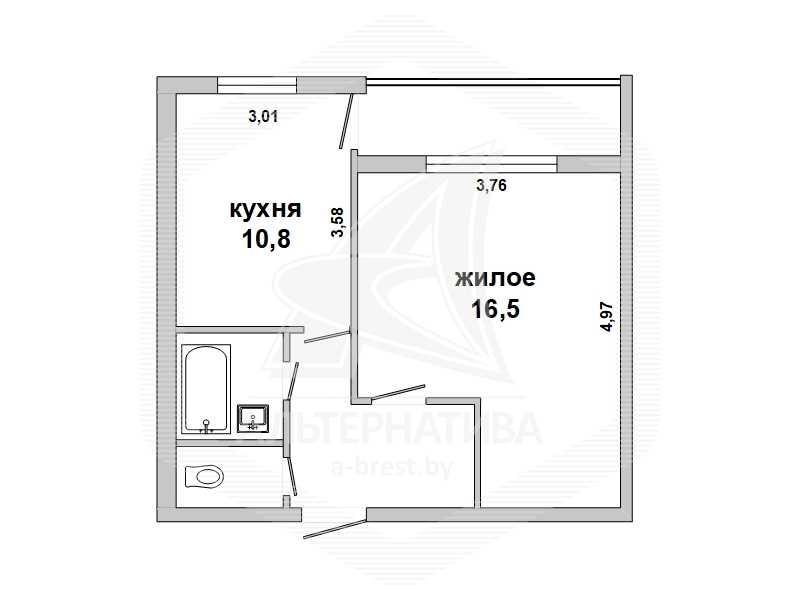 Продажа однокомнатной квартиры в Жабинковском районе, г. Жабинка