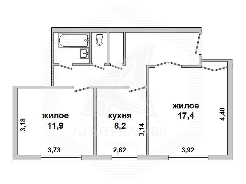 Продажа двухкомнатной квартиры в Бресте, ул. Мицкевича