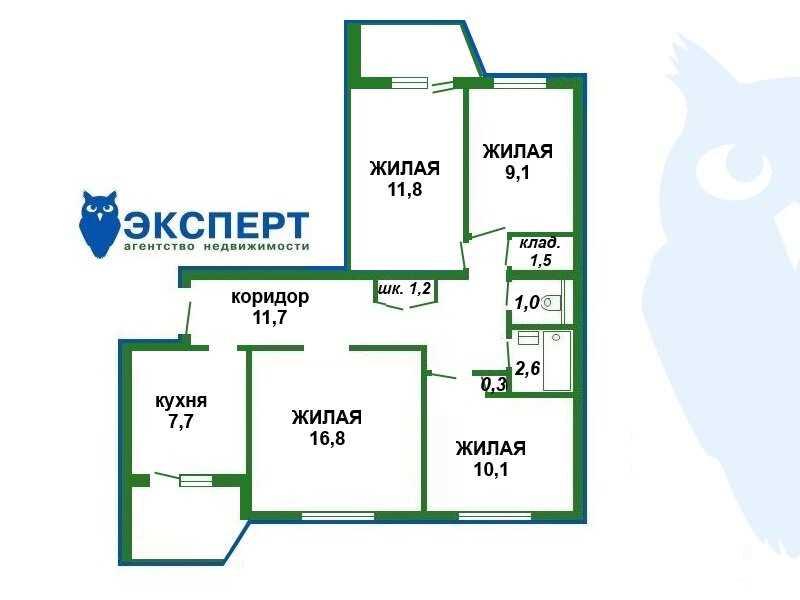 Отличная 4 - комн квартира в кирпичном доме в Ждановичах