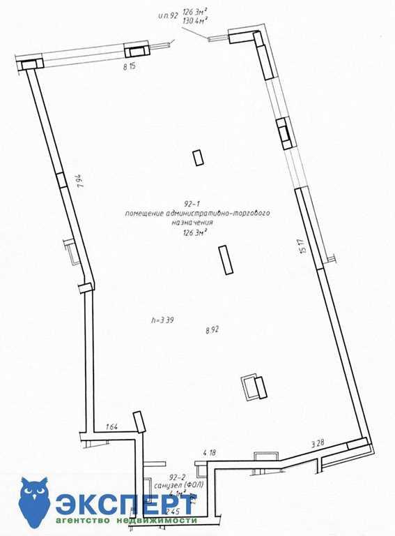 Аренда  помещения 130.4 м2 по ул. Нововиленская 49