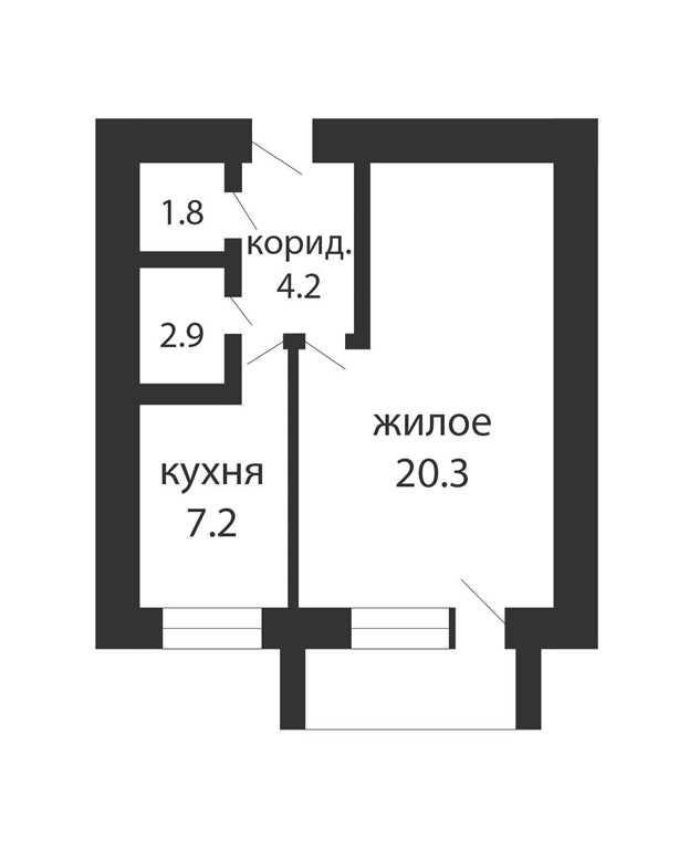 1-КОМНАТНАЯ КВАРТИРА В ТИХОМ РАЙОНЕ