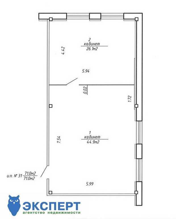 Продаётся офис площадью 71м2, по ул. Аэродромная д.125, г. Минск.