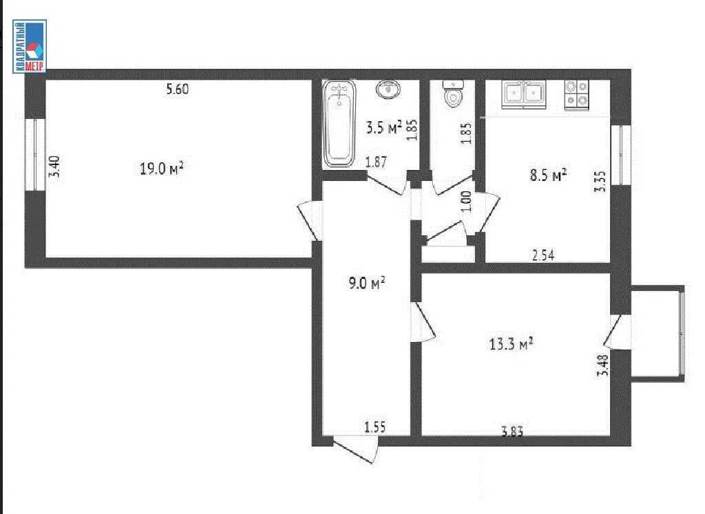 Продажа 2-х комнатной квартиры в г. Минске, просп. Независимости, дом 