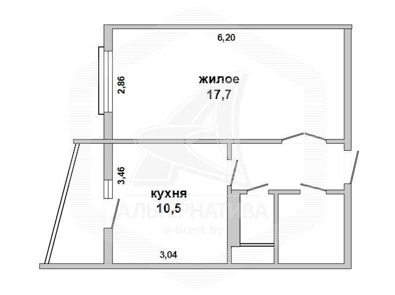 Продажа однокомнатной квартиры в Бресте, ул. Грибоедова