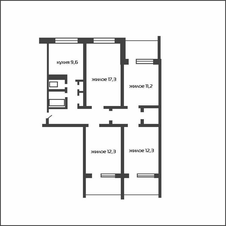 4-комнатная квартира, ул. Пионерская