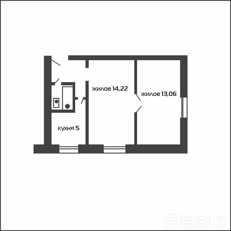 2-комнатная квартира в центре с потолками 2.9 м