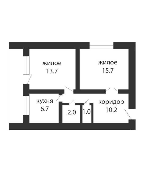 2-КОМНАТНАЯ КВАРТИРА С ОКНАМИ В ПОЛ