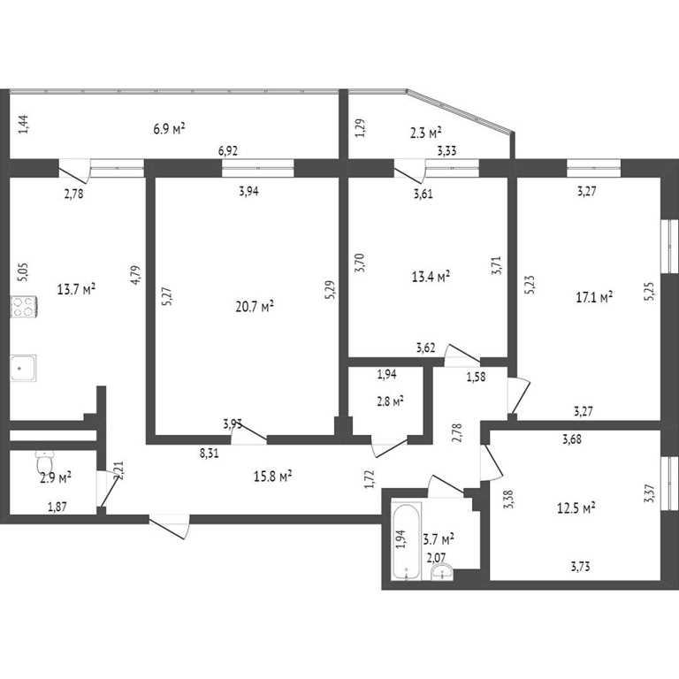 Продажа 4-х комнатной квартиры в г. Минске, ул. Воронянского, дом 1-А