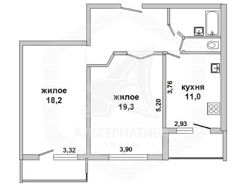 Продажа двухкомнатной квартиры в Бресте, ул. Вольная