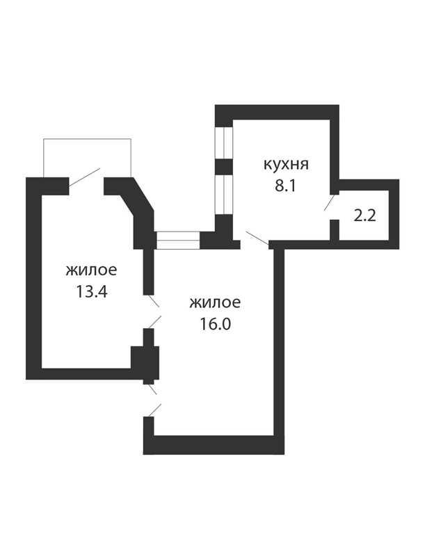 2-комнатная квартира с потолками 3.5 м