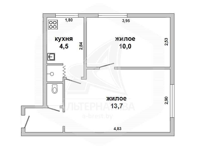 Продажа двухкомнатной квартиры в Бресте, пр-т Машерова