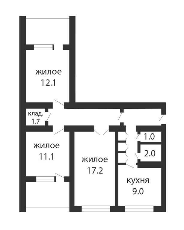 3-комнатная квартира в мкр. Ковалево