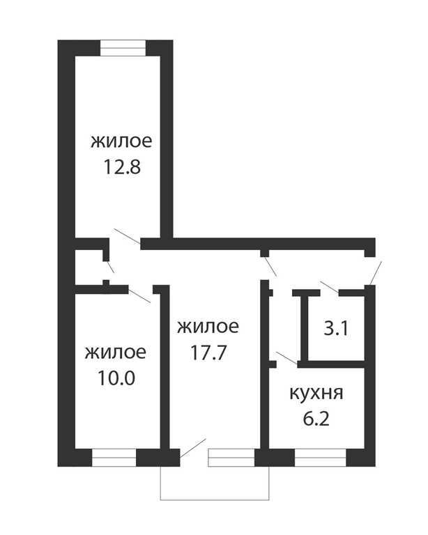 3-комнатная квартира в Центре