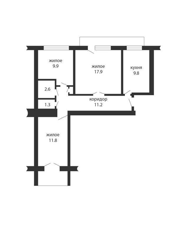 3-комнатная квартира, Центр