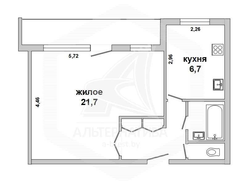 Продажа однокомнатной квартиры в Каменецком районе, д. Оберовщина