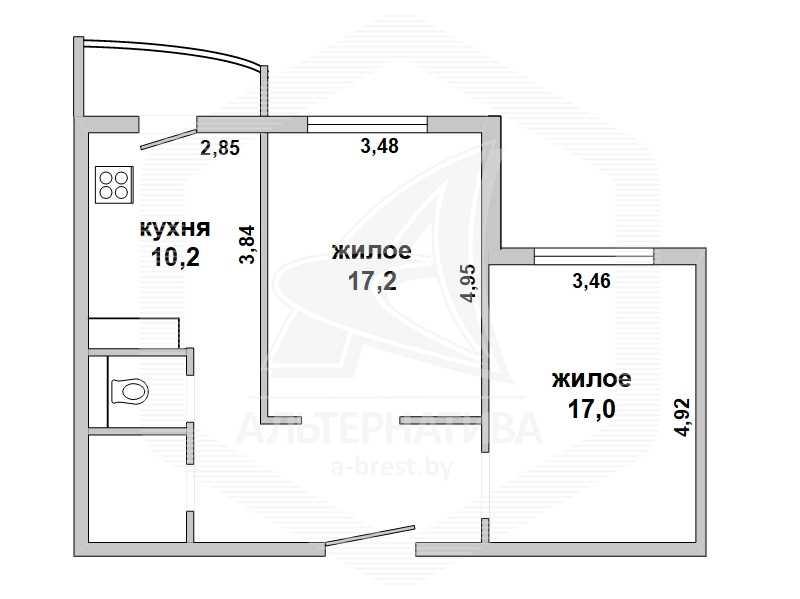 Продажа двухкомнатной квартиры в Бресте, ул. Сальникова