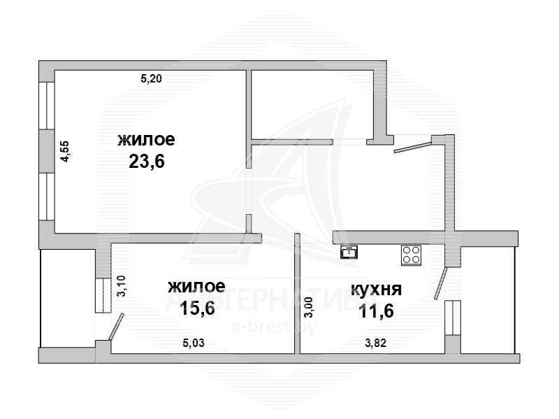 Продажа двухкомнатной квартиры в Бресте, ул. Краснознаменная