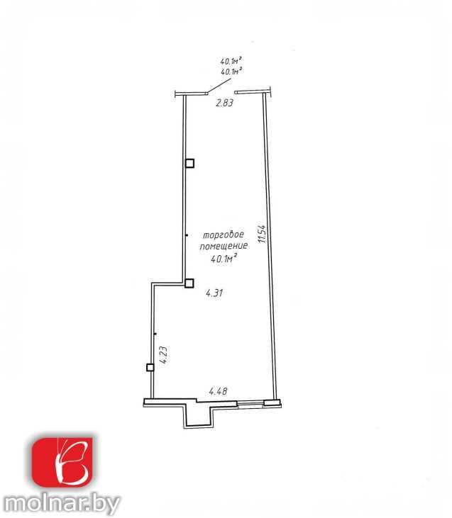 Продажа торгового помещения в ЖК "Маяк Минска" 40.1м2