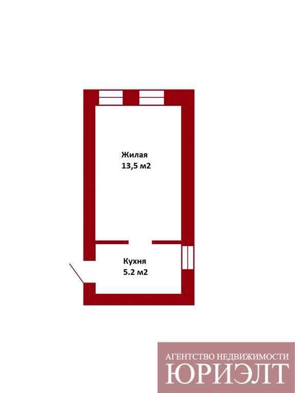 Продается 1- комнатная квартира на 2/2 этажном кирпичном доме по ул. Б