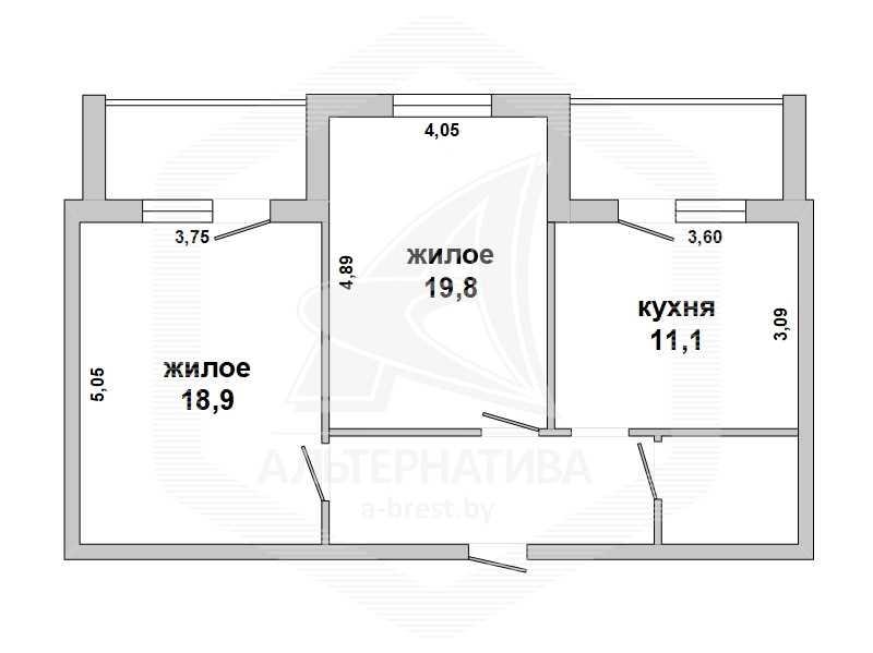 Продажа двухкомнатной квартиры в Бресте, ул. Центральная