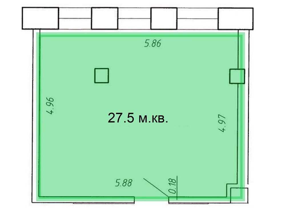 Аренда помещения 27,5 кв.м. на 4 этаже по ул. Я. Лучины, 7 в Лошице