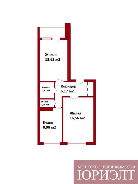 Продаётся 2- комнатная квартира по ул. Красноармейской, д. 45, располо