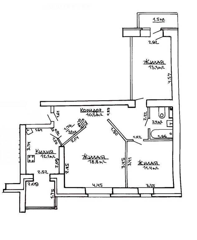 Продажа 3-х комнатной квартиры в г. Гродно, ул. Лиможа, дом 45