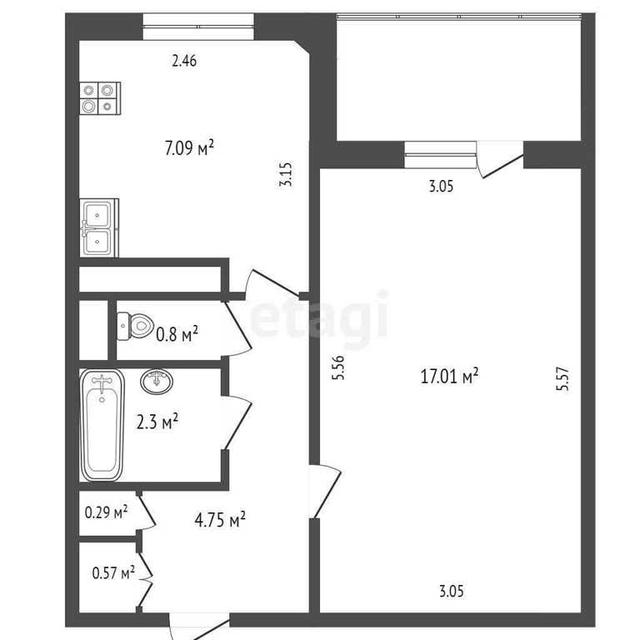 Продается одна комнатная квартира на ул.Корженевского, д.1 корп.1.
В 