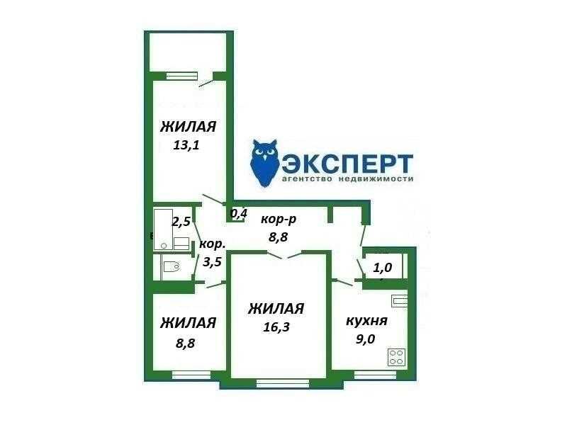 Отличная 3-х комнатная на Лынькова