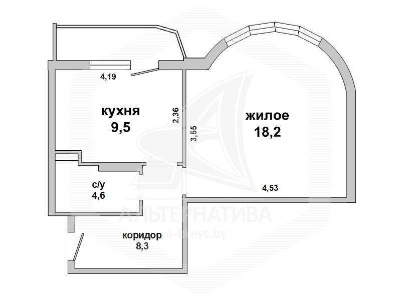 Продажа однокомнатной квартиры в Бресте, ул. Октябрьской Революции