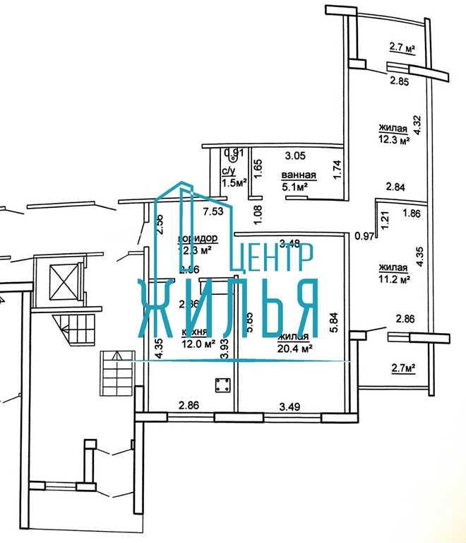 3-х комнатная квартира на ул. Дзержинского, д.58/1