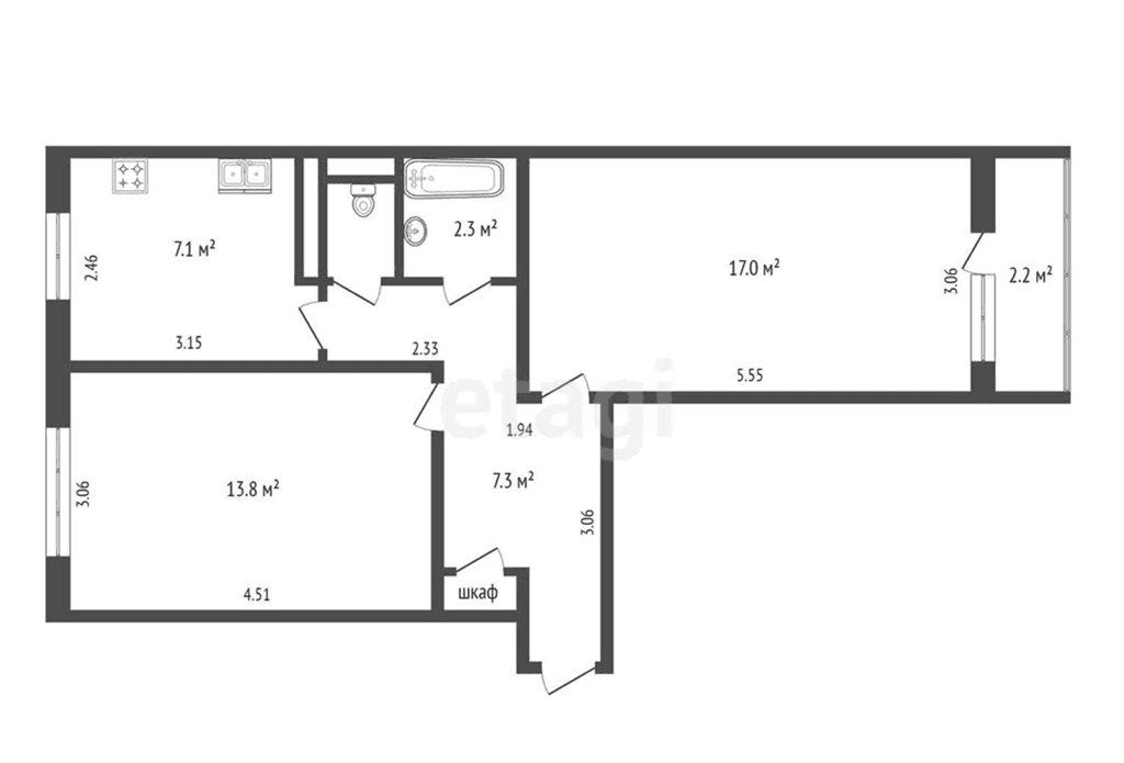 Продажа 2-х комнатной квартиры в г. Минске, ул. Славинского, дом 9