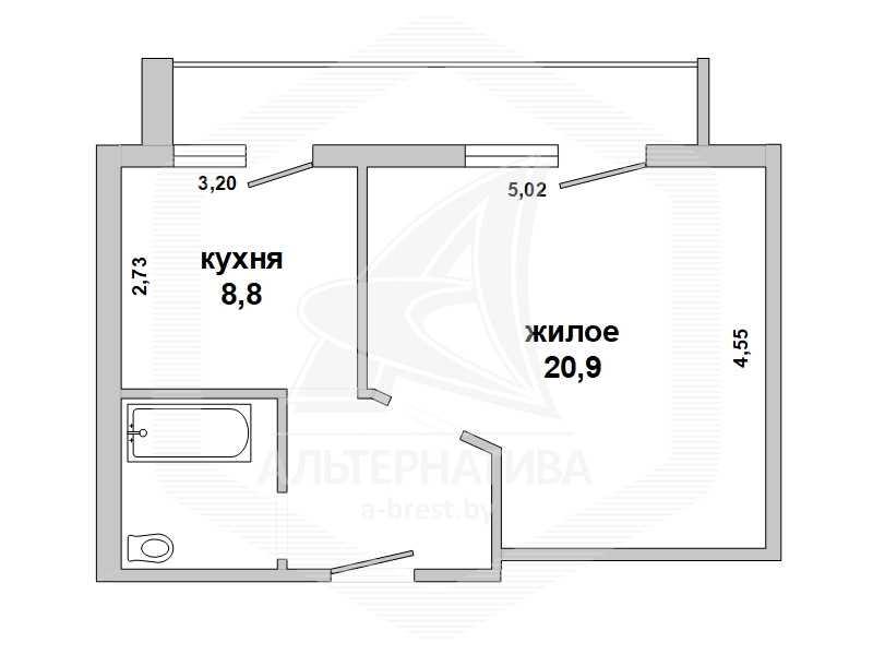 Продажа однокомнатной квартиры в Бресте, ул. Дубровская