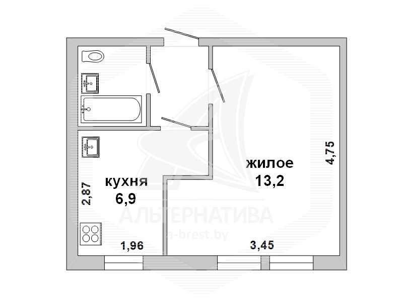 Продажа однокомнатной квартиры в Кобринском районе, г. Кобрин