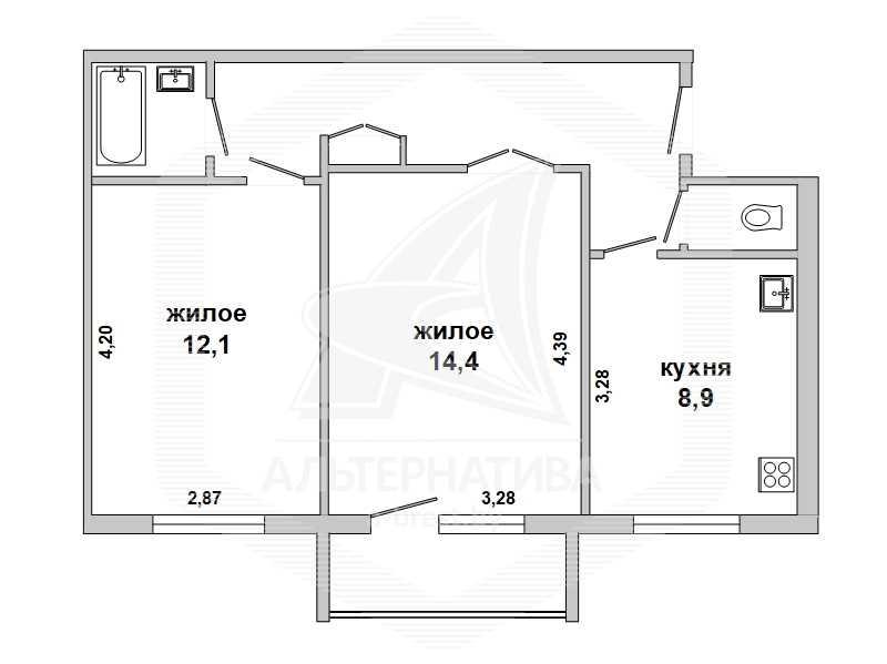 Продажа двухкомнатной квартиры в Бресте, пр-т Машерова