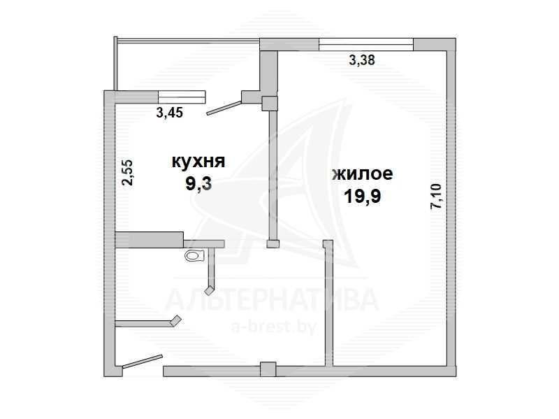 Продажа однокомнатной квартиры в Бресте, ул. Краснознаменная