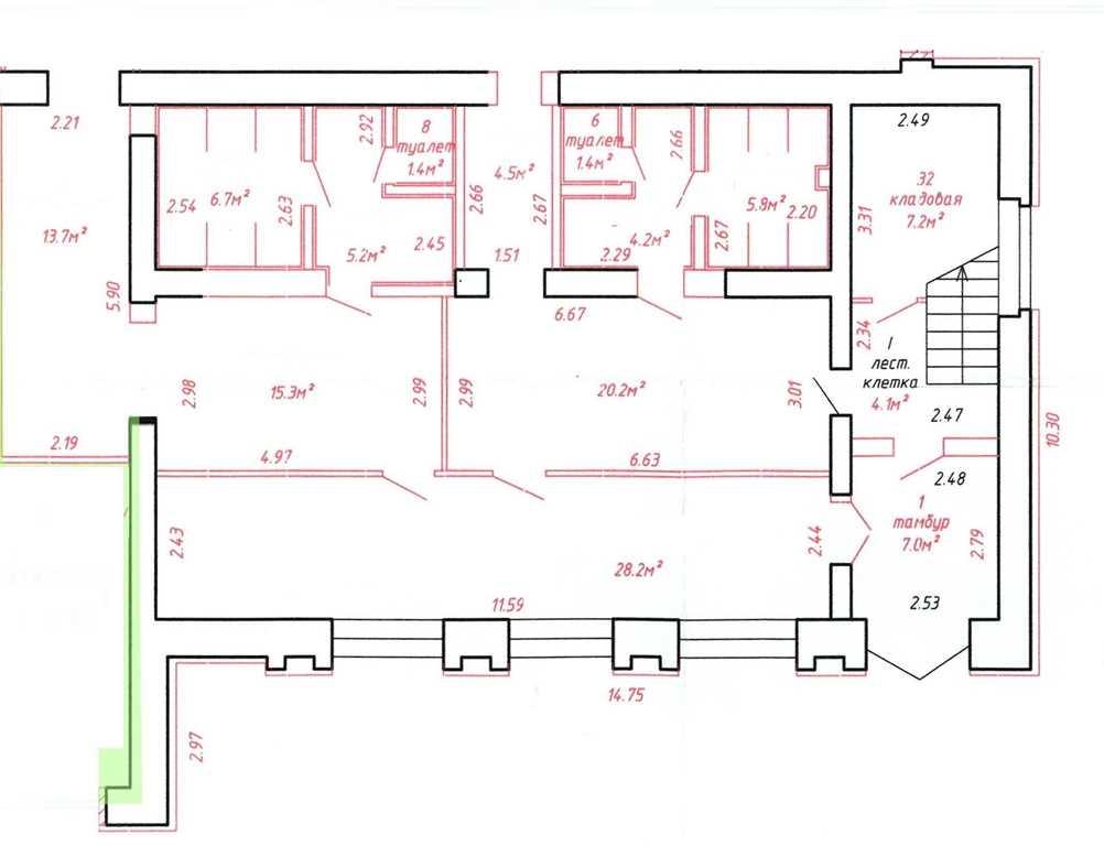 Аренда помещения 70,5 м.кв. 1 этаж на пер. Северный 17