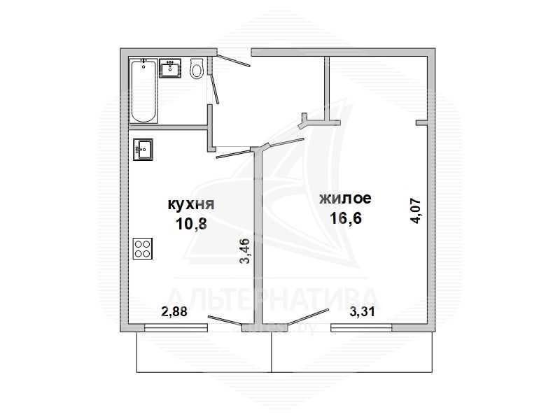 Продажа однокомнатной квартиры в Бресте, наб. Франциска Скорины