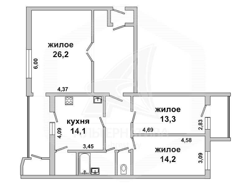 Продажа трехкомнатной квартиры в Бресте, ул. Мошенского