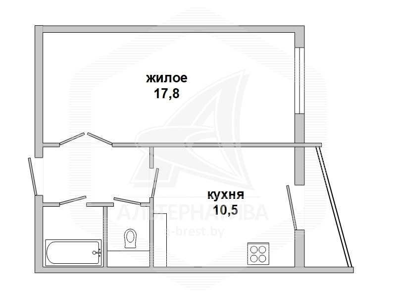 Продажа однокомнатной квартиры в Бресте, ул. Адамковская