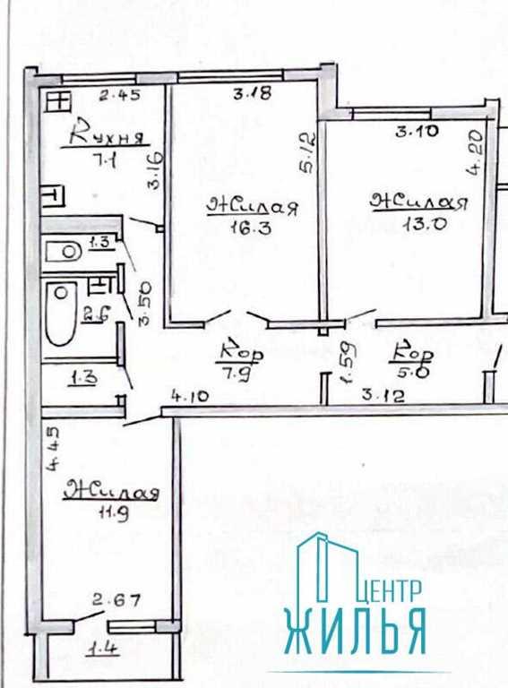 3-комнатная квартира с новым ремонтом