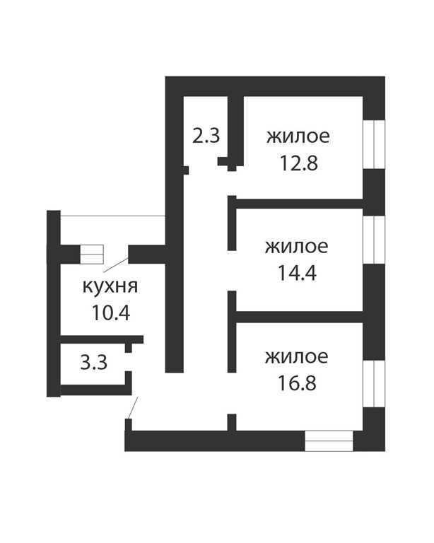 3-комнатная квартира в кирпичном доме 2007 г.п.