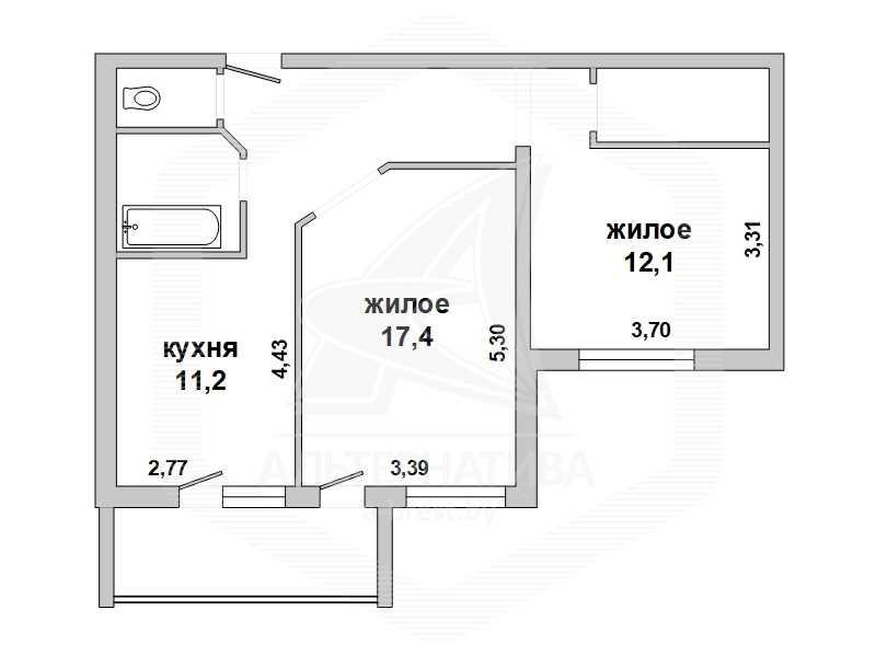 Продажа двухкомнатной квартиры в Бресте, ул. Богданчука