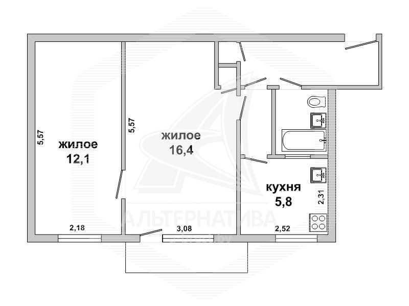 Продажа двухкомнатной квартиры в Бресте, ул. Жукова