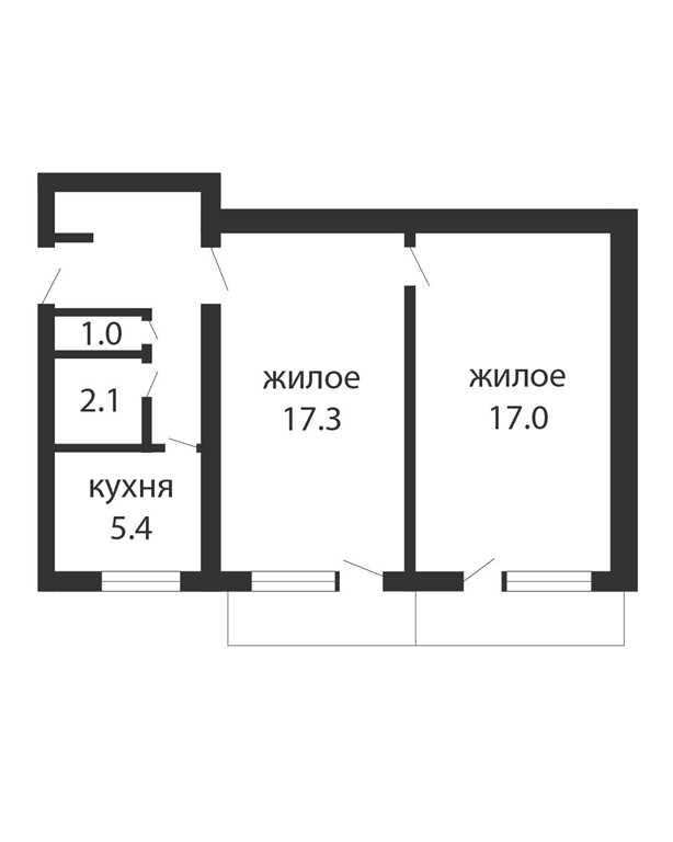 СВЕТЛАЯ 2-КОМНАТНАЯ КВАРТИРА С ХОРОШИМ РЕМОНТОМ