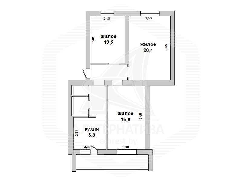 Продажа трехкомнатной квартиры в Малоритском районе, г. Малорита