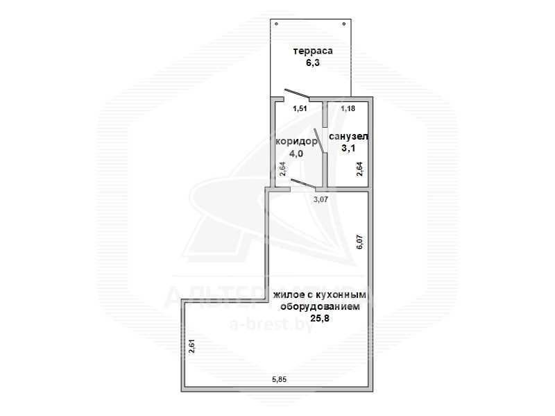 Продажа квартиры в блокированном доме в Каменецком районе, г. Каменец